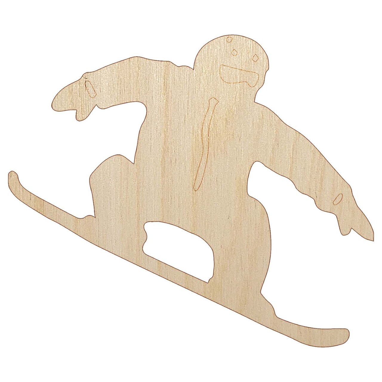 Snowboarder Jumping Extreme Winter Sports Unfinished Wood Shape Piece Cutout for DIY Craft Projects